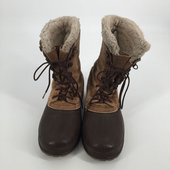 Sorel Premium Kaufman Snow Boots Size 8 Men Brown Tan Winter Fleece Liner Warm main image 4